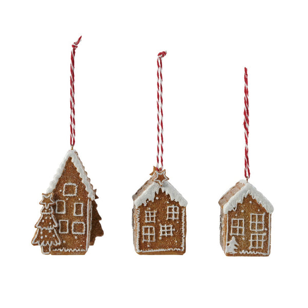 Gingerbread House Ornament, 3 Styles