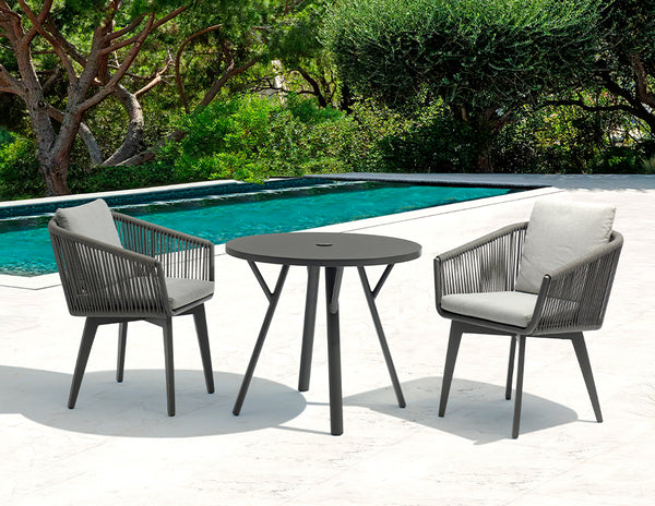 Yes Round Bistro Table, 31.5"Dia, Anthracite Aluminum (Chairs Sold Separately)