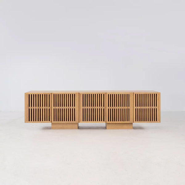Zither 80" Media Cabinet, Ginger/Clay