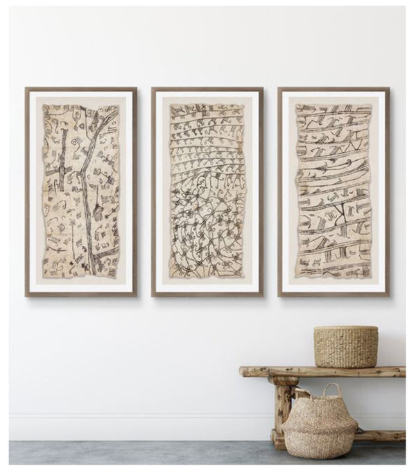 Bark Cloth III - Natural, 15" x 28"