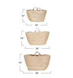Hand-Woven Jute Baskets with Handles, 3 Sizes