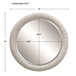 Mariner Round Mirror, White, 47" Dia.