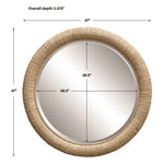 Mariner Round Mirror, Natural, 47"Dia.