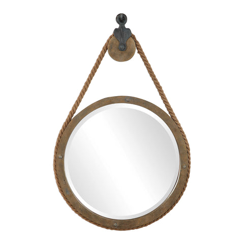 Melton Round Mirror, 25"W x 4"D x 37"H