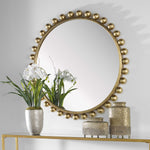 Cyra Gold Round Mirror, 44"W x 3"D x 44"H