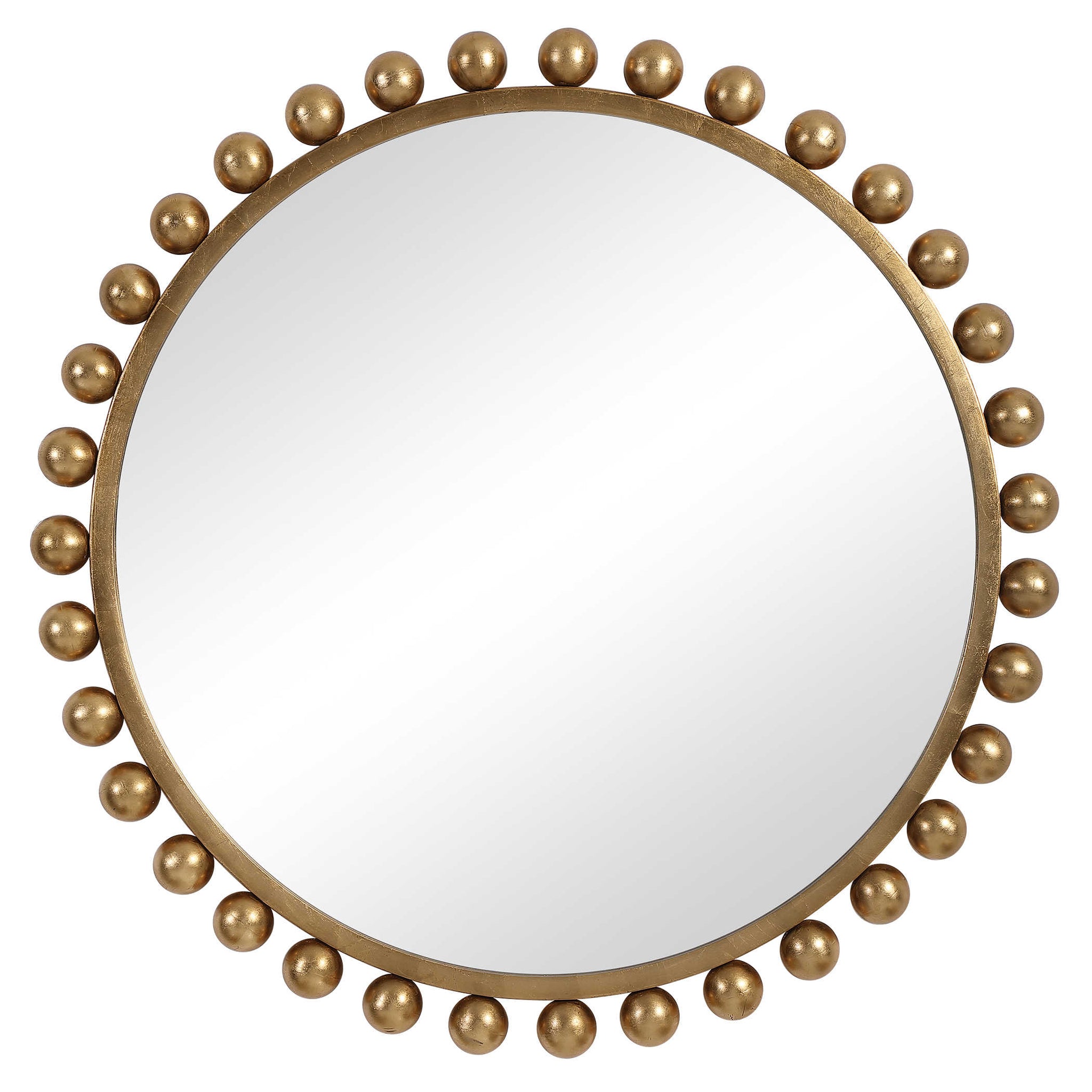 Cyra Gold Round Mirror, 44"W x 3"D x 44"H