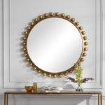 Cyra Gold Round Mirror, 44"W x 3"D x 44"H