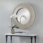 Sailor's Knot Small Round Mirror, White, 33" Dia.