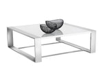 Washington Square Coffee Table- Polished Steel, 47"W x 47"D x 16"H