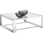Washington Square Coffee Table- Polished Steel, 47"W x 47"D x 16"H