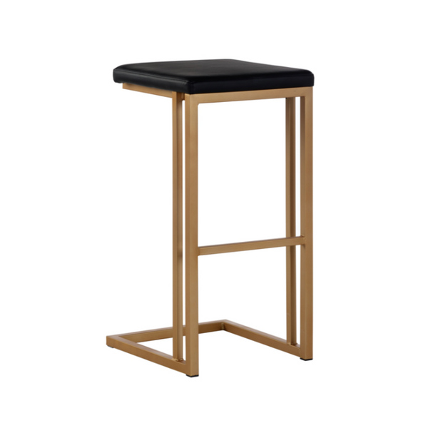 Boone Barstool, Champagne Gold/ Onyx