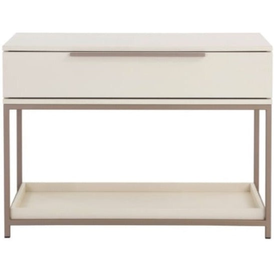 Rebel Large 38" Nightstand, Champagne Gold/Cream