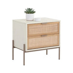 Avida Nightstand, Champagne Gold/Cream