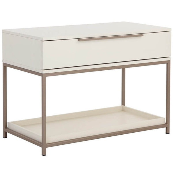 Rebel Large 38" Nightstand, Champagne Gold/Cream