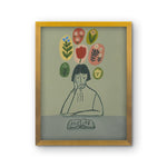 Reading About Flowers, 18"H x 14"W