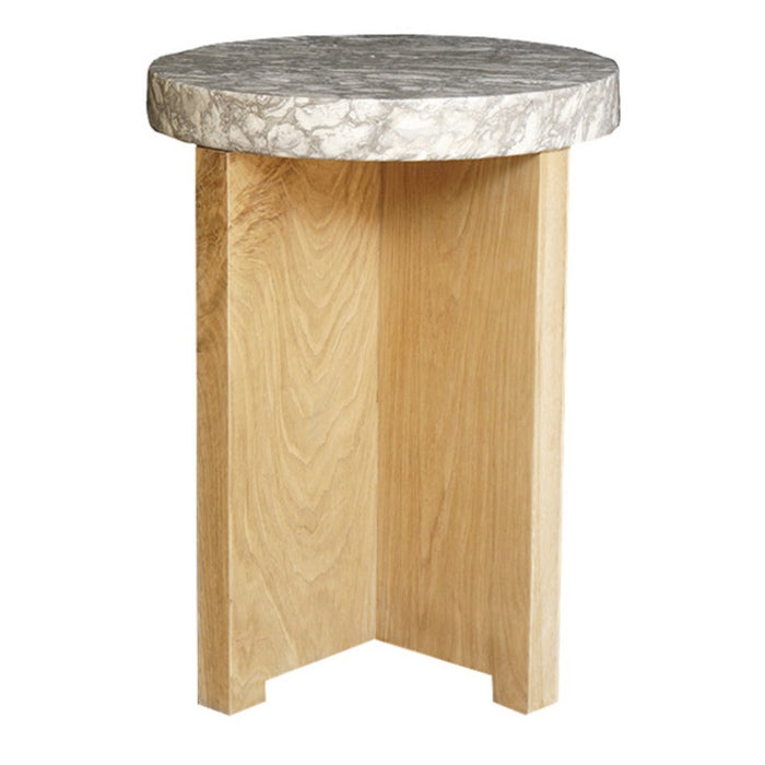 Oak Side Table with Onyx Top