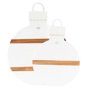 White Mod Ornament Charcuterie Board, 2 Sizes