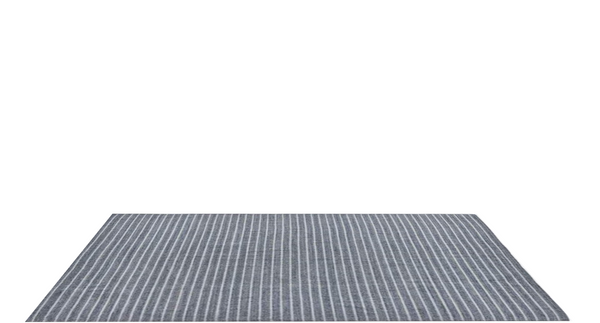 Anzaro Outdoor Rug, Charcoal / White Striped Performance Yarn
