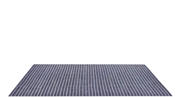 Anzaro Outdoor Rug, Navy / White Striped Performance Yarn