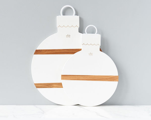 White Mod Ornament Charcuterie Board, 2 Sizes