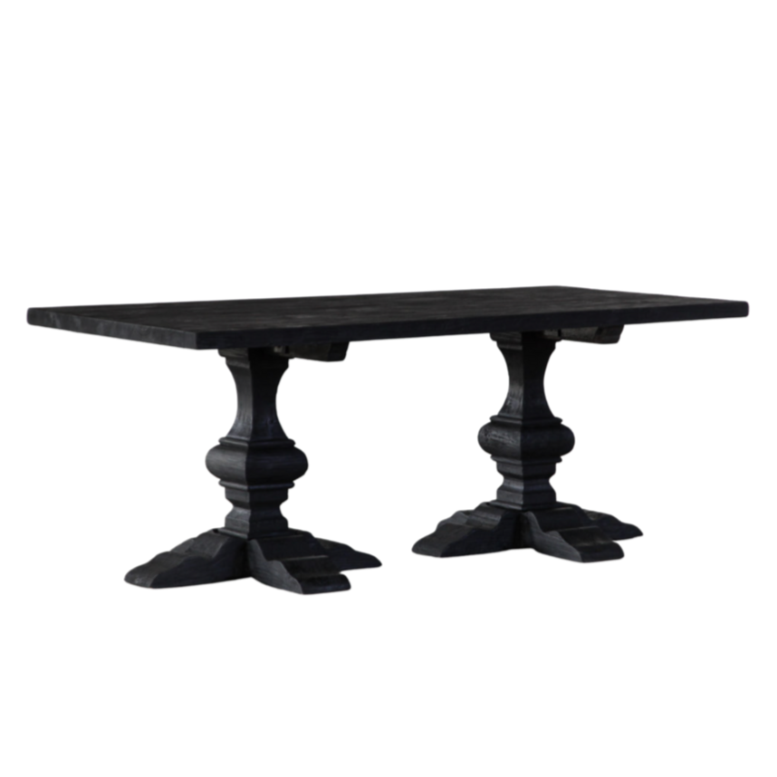 Pedestal Base Dining Table - Charcoal,  76"L x 36"W