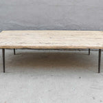 Elm And Metal Cocktail Table, 67"L x 27"W x 17"H