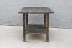 Antique Elm Side Table, 34"L x 32"W x 32"H