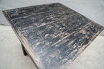 Antique Elm Side Table, 34"L x 32"W x 32"H