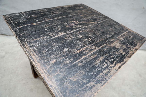 Antique Elm Side Table, 34"L x 32"W x 32"H