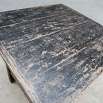 Antique Elm Side Table, 34"L x 32"W x 32"H