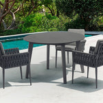 Diva Anthracite Round Dining Table, Granite, 43.3"Dia