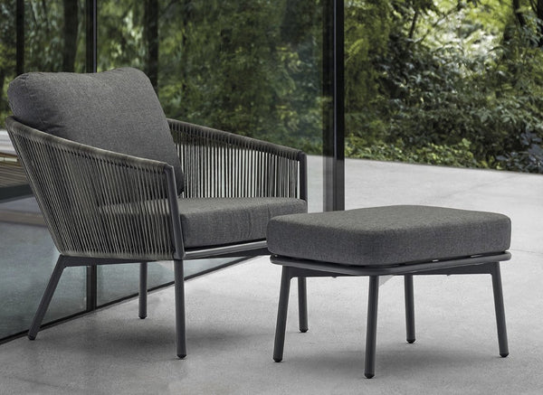 Yarrow Chair and Ottoman, Gray