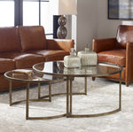 Rhea Nesting Coffee Table- Gold, S/2