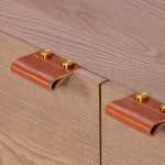 Cantor 67" Media Cabinet, Fawn/Umber/Brass