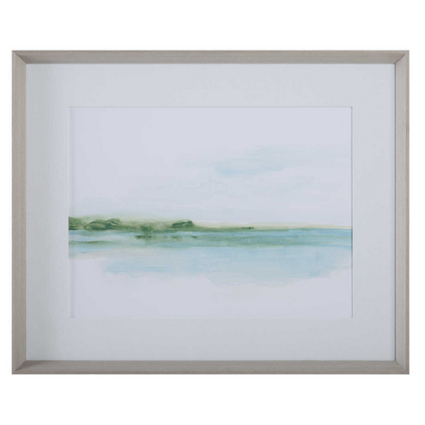 Green Ribbon Coast Framed Prints, 2 Styles, 32"W x 26"H