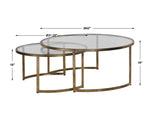 Rhea Nesting Coffee Table- Gold, S/2