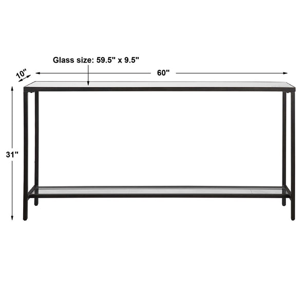 Hayley Console Table, Black, 60"W x 31"H x 10"D
