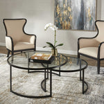 Rhea Nesting Coffee Tables- Black, S/2