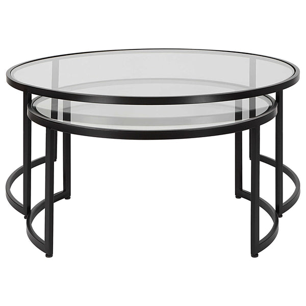 Rhea Nesting Coffee Tables- Black, S/2