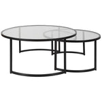 Rhea Nesting Coffee Tables- Black, S/2