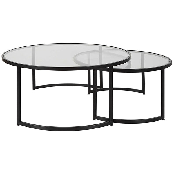 Rhea Nesting Coffee Tables- Black, S/2