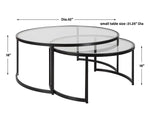 Rhea Nesting Coffee Tables- Black, S/2