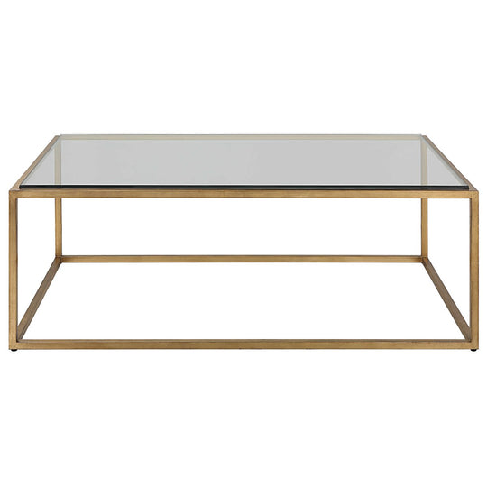 Bravura Coffee Table - Gold, 48"W x 17"H x 30"D