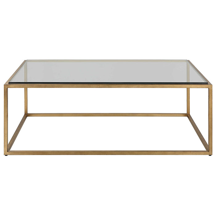 Bravura Coffee Table - Gold, 48"W x 17"H x 30"D