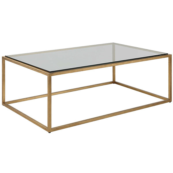 Bravura Coffee Table - Gold, 48"W x 17"H x 30"D