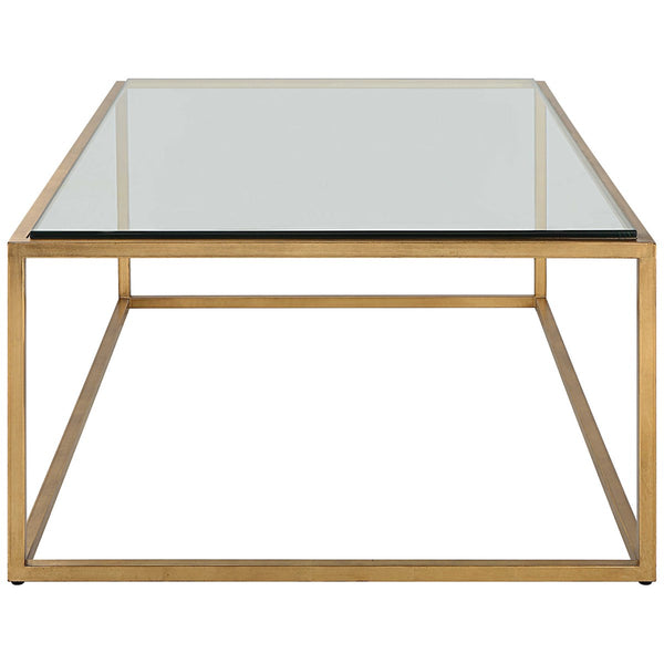 Bravura Coffee Table - Gold, 48"W x 17"H x 30"D