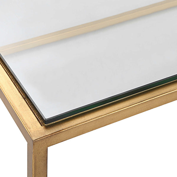 Bravura Coffee Table - Gold, 48"W x 17"H x 30"D