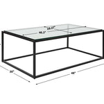 Bravura Coffee Table - Black, 48"W x 17"H x 30"D