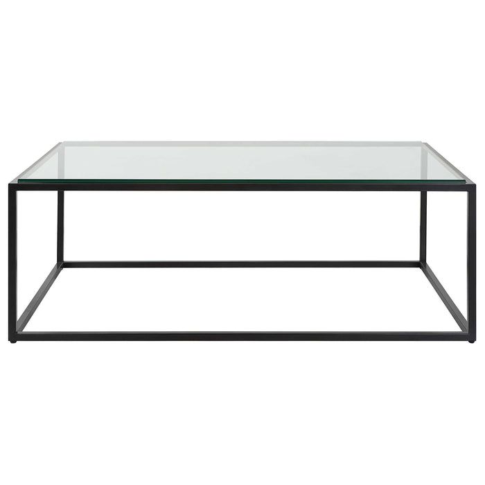 Bravura Coffee Table - Black, 48"W x 17"H x 30"D