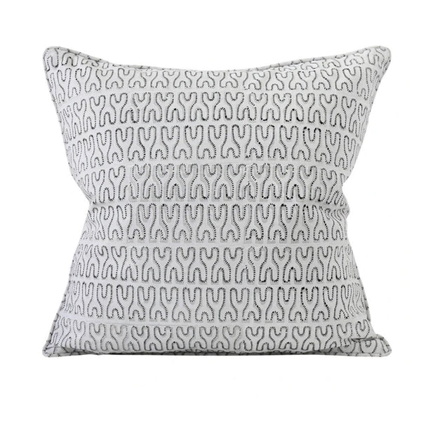 Nagari Chalk Linen Cushion, 20" x 20"